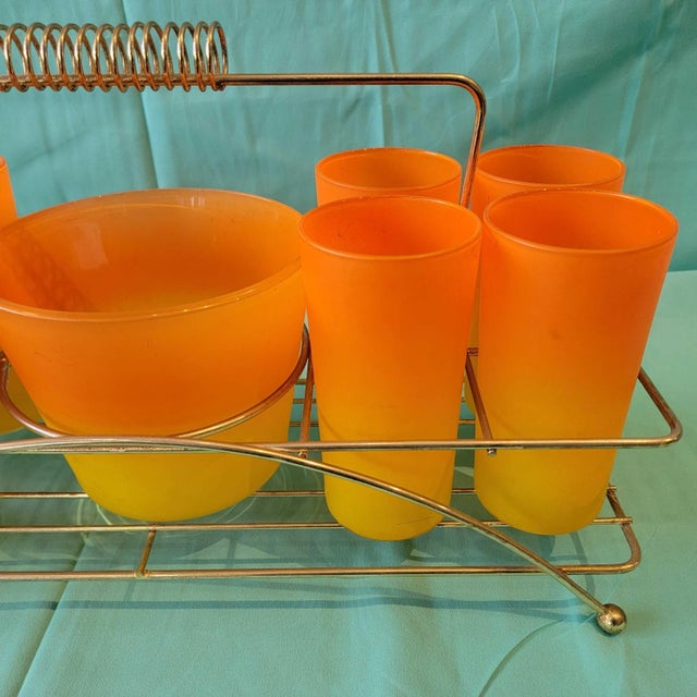 Mid-Century Modern 1950s Mid Century Blendo Ombré Glass Set and Ice Bucket Set- 10 Pieces For Sale - Image 3 of 10