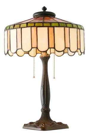 1920s Art Nouveau Slag Glass Table Lamp with Metal Overlay