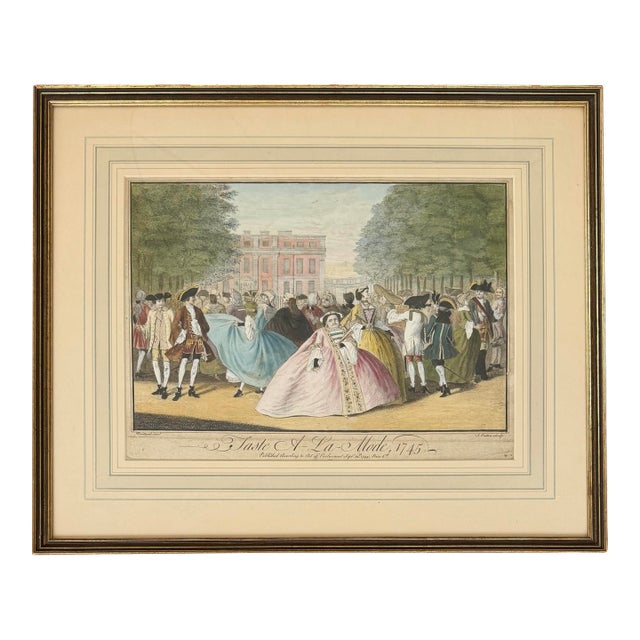 Antique English Satirical Hand Colored Engraving Print - ‘Taste À La Mode, 1745’ by Louis-Philippe Boitard / Francis Patton For Sale