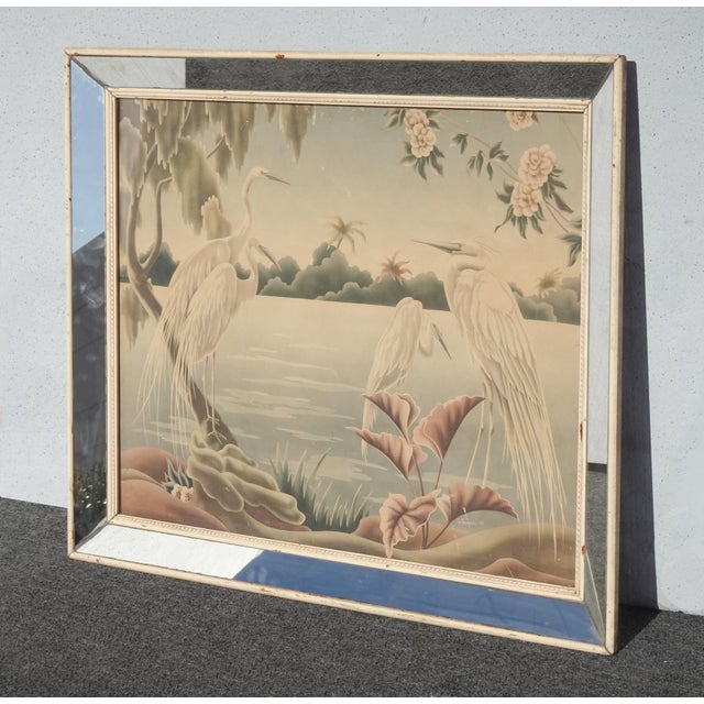 Mid-Century Modern Vintage Mid Century Flamingo Huron Lithograph Picture Print by Turner Mirror 3 For Sale - Image 3 of 16