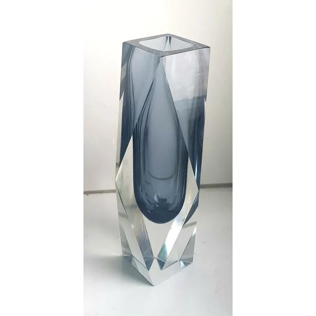 Facetted Blue Muranoglas Vase, 1950s For Sale - Image 4 of 7