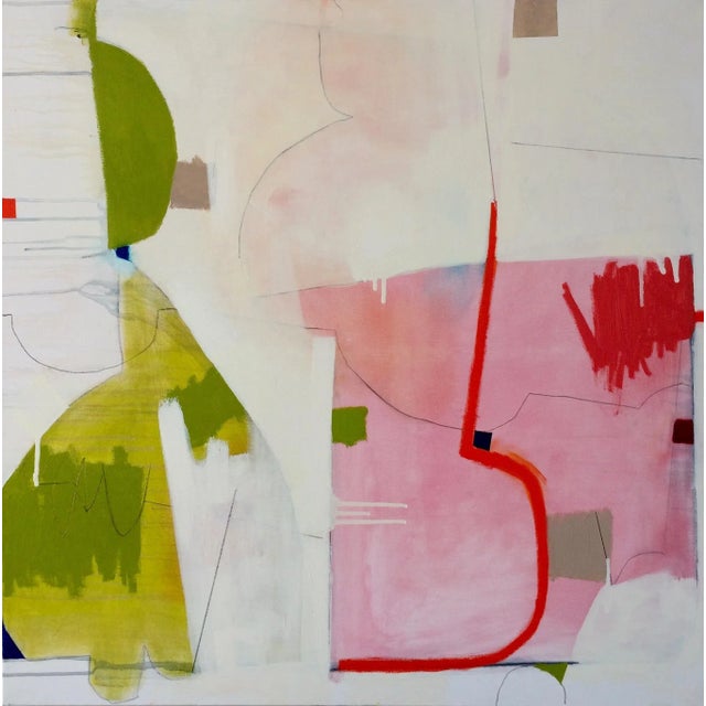 Abstract Contemporary Abstract Oil and Graphite on Canvas Painting “Notice-Ing" by Xanda McCagg For Sale - Image 3 of 4