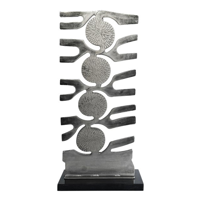 1980s Vintage Forged Brutalist Abstract Stainless Sculpture, Style of Leo Amino For Sale