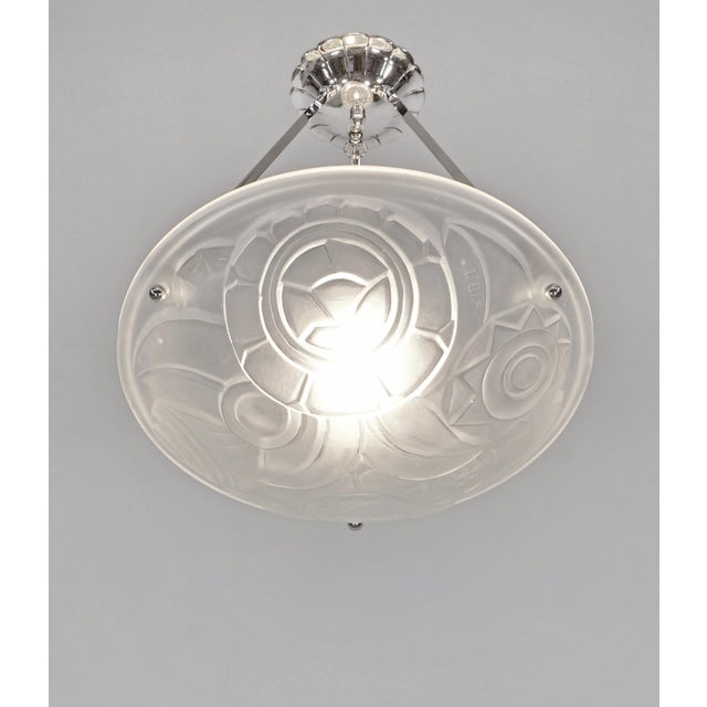 French Art Deco Pendant Light by l'Elf & Degue 1930 France For Sale - Image 6 of 8