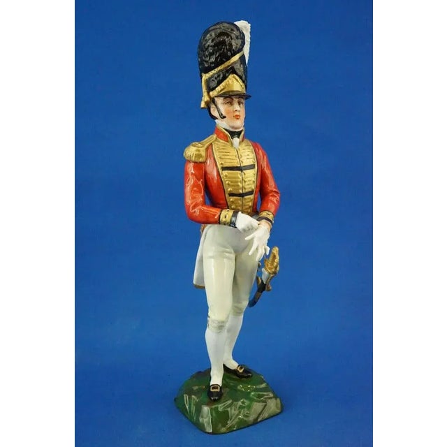 Red Porcelain Sculpture of Napoleonic Soldier from Capodimonte Manufacture For Sale - Image 8 of 18