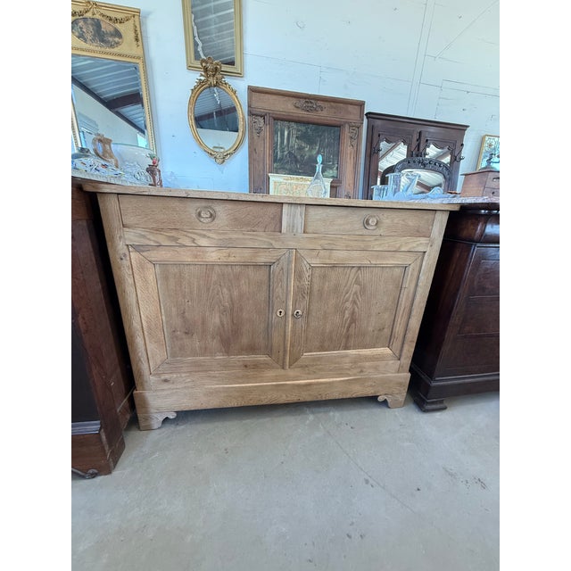 19th Century French Louis Philippe Solid Walnut Bleached Sideboard / Buffet. For Sale - Image 10 of 10