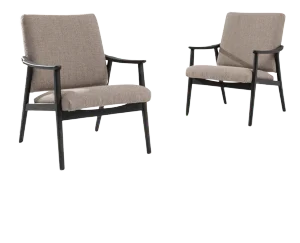 1960s Czech Upholstered Armchairs, a Pair