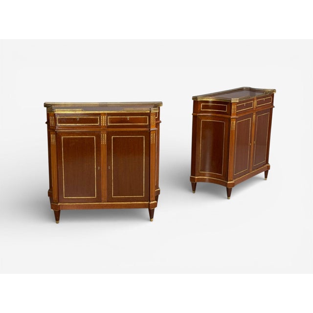 Neoclassical Maison Jansen, Russian Neoclassical Style, Large Cabinets, Mahogany, Bronze For Sale - Image 3 of 9