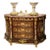Monumental French Empire Bombe Commode With Marble Top, Floral Marquetry, Bronze Mounts & Gold Leaf Accents For Sale