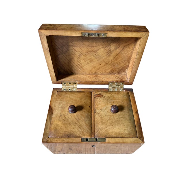 Victorian Antique Victorian Burr Walnut Tea Caddy For Sale - Image 3 of 5