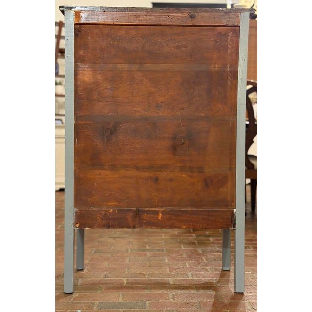 Vintage Solid Wood 5-Drawer Tallboy Dresser in Custom Blue Chateau For Sale - Image 12 of 13