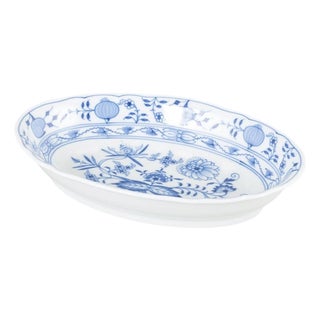 Oval Porcelain Bowl with Blue Onion Pattern from Meissen For Sale
