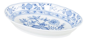 Oval Porcelain Bowl with Blue Onion Pattern from Meissen