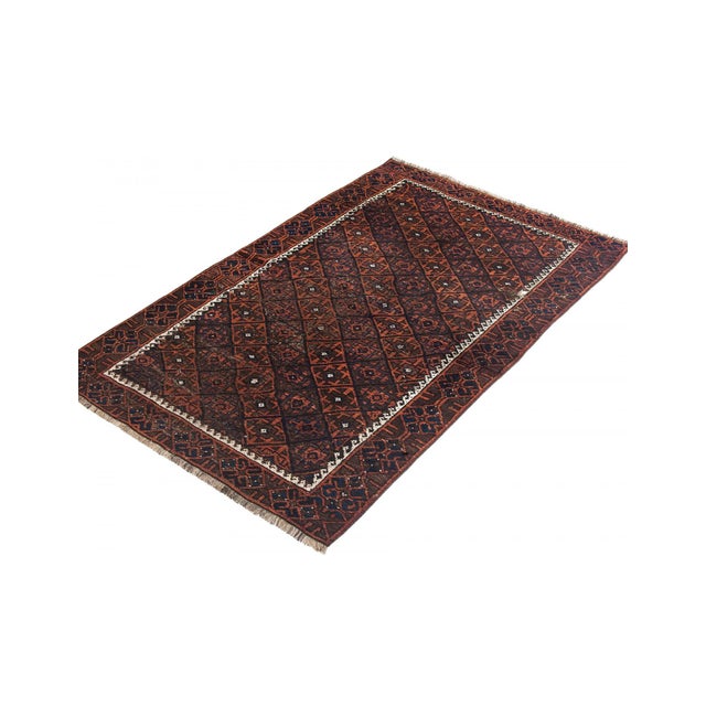 Islamic Decorative Small Vintage Afghan Wool Rug - 3`2" X 5`1" For Sale - Image 3 of 6