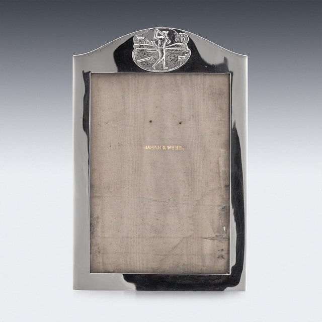 Antique 20th Century English Silver Golfing Photo Frame from Mappin & Webb, 1916 For Sale - Image 3 of 11