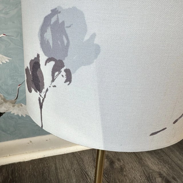 Vintage Mid-Century Modern Kate Spade Willow Court Floral Roses Shade Table Lamp For Sale - Image 9 of 10