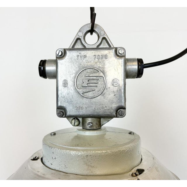 Industrial Industrial Aluminium Light with Milk Glass Cover from Elektrosvit, 1970s For Sale - Image 3 of 16
