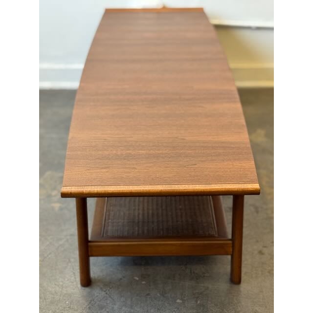 1960's Walnut and Caned Lane Altavista Coffee Table For Sale In Los Angeles - Image 6 of 13