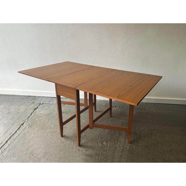 Mid-Century Modern Teak Drop-Leaf Dining Table from Schreiber, 1960s For Sale - Image 4 of 9