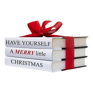 Decorative Books - Quote Book Stack - "A Merry Little Christmas" For Sale