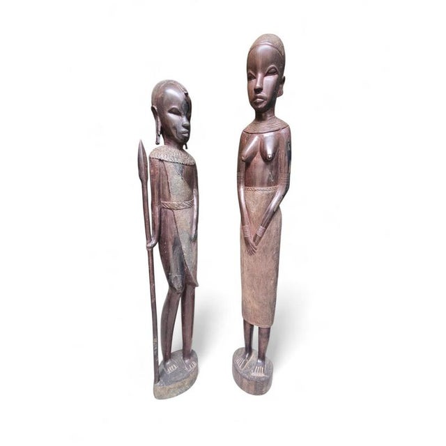 African Tribal Wooden Sculptures, 1970s, Set of 2 For Sale - Image 6 of 12