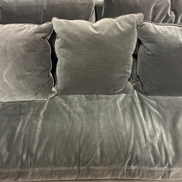 Restoration Hardware (Rh) Cloud Performance Velvet Slip Cover Bench Cushion Couch For Sale In Providence - Image 6 of 7