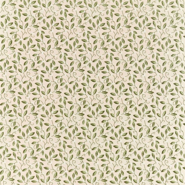 Morris & Co Mistletoe Embroidery Fabric in Artichoke - a Sample For Sale