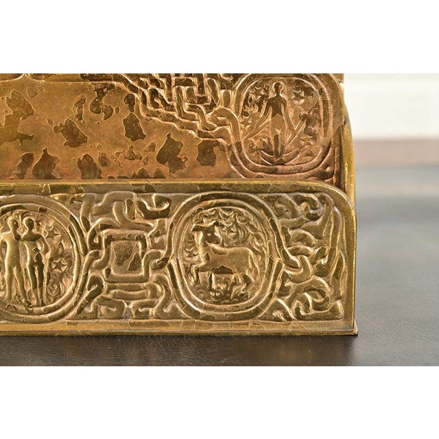 Tiffany Studios New York Zodiac Pattern Bronze Doré Letter Rack For Sale - Image 11 of 17