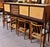 Iconic European Mid Century Modern Teak & Wicker Nesting Dining Suite W/ Credenza, Dining Table & Four Chairs c.1960 For Sale - Image 11 of 18