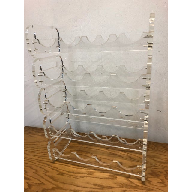 Beautiful vintage Mid Century stackable Lucite wine rack in great condition used condition.