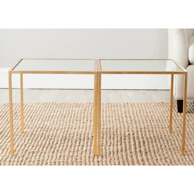 Perkins Mirror Top Accent Table, Gold Chairish