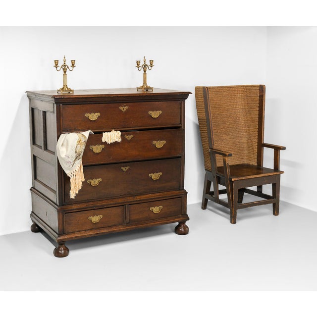 A William and Mary joined oak provincial chest of four drawers. Circa 1690. Constructed in English oak and standing on its...
