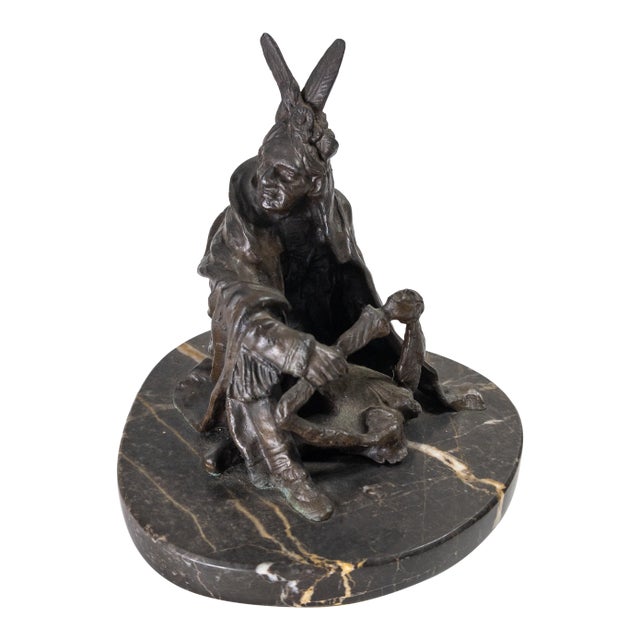 Mid-Century Western Bronze Indian Figure After Carl Kauba For Sale