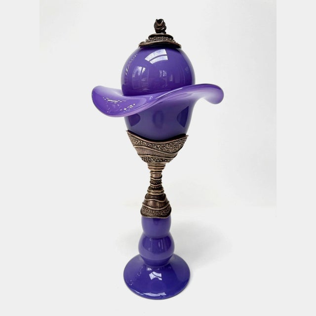 Contemporary John Ruth “Flower Ball” Studio Glass and Sterling Silver Sculpture, 1990s For Sale - Image 3 of 16