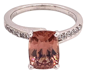Diamond Zircon Ring 14k White Gold Large 4.45 TCW Women Certified, Size 6.5