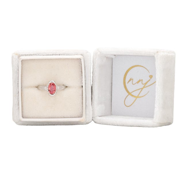 Gia 1.1Ct Padparadscha Sapphire Ring With Natural Diamonds in Solid 14k Gold, Size 6.75 For Sale - Image 4 of 9