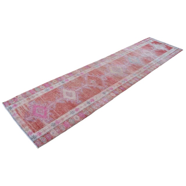 Kurdish Herki Hand-Knotted Distressed Runner Rug For Sale - Image 6 of 11