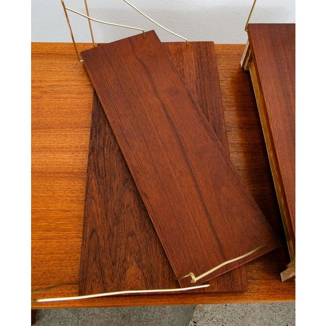 1960s Mid Century Danish Modern Wall Unit 1 Bay Teak Drawer Desk Cabinet Modular Shelf - 3 Pieces For Sale - Image 12 of 12