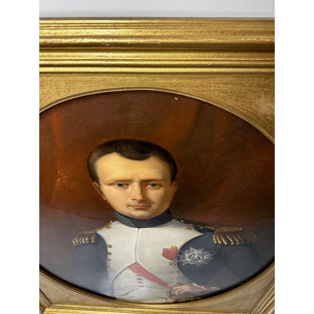 Large 19th Century Oil Painting Military Dress Portrait of Napoleon Bonaparte Wearing the Grand Cross of the Légion D’honneur For Sale - Image 10 of 18