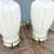 Mid 20th Century Hollywood Regency White Glass Scalloped Table Laps With Gold Accents - A Pair For Sale - Image 5 of 7