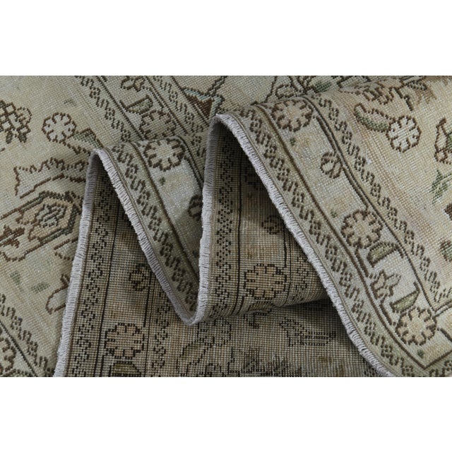 Textile 1970s Vintage Persian Handmade Wool Cotton Brown Area Rug For Sale - Image 7 of 11