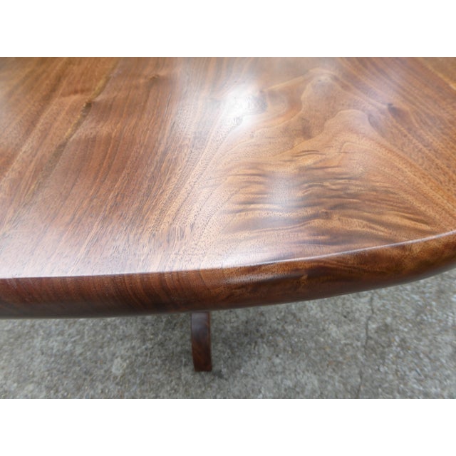Wood Walnut Oval Dining Tbl. Seat 8 For Sale - Image 7 of 10