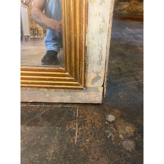 Antique Period French Directoire’ Painted Mirror With Divided Glass For Sale - Image 4 of 9