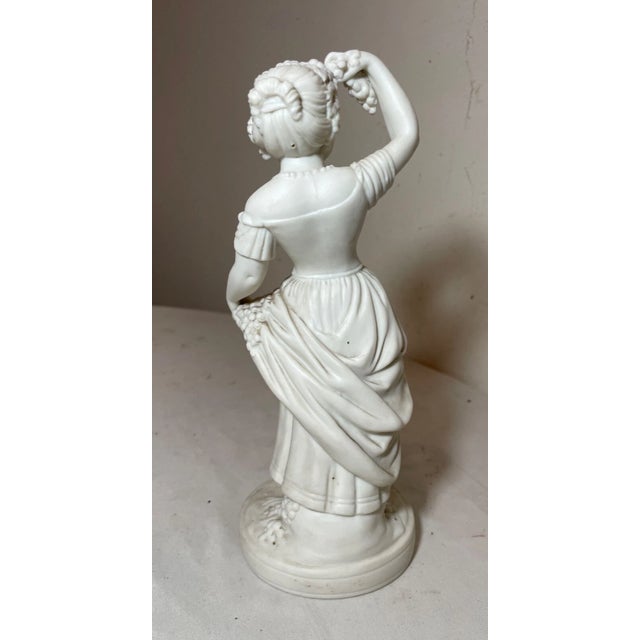 Victorian Antique 19th Century Parian Porcelain Lady Grapes European Figural Statue Figure For Sale - Image 3 of 9