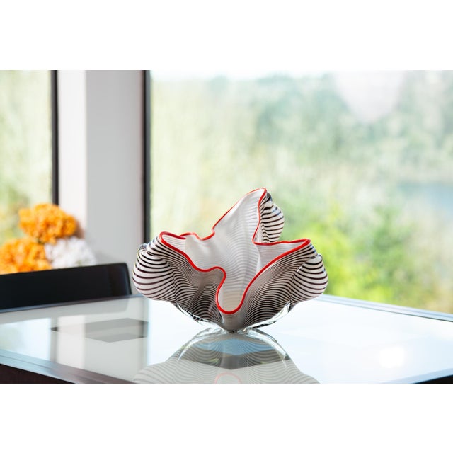 Freeform Art Glass Centerpiece, Signed For Sale - Image 9 of 10