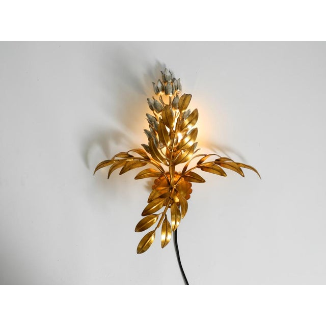 Large Vintage Model Wisteria Gold-Plated Metal Wall Lamp by Hans Kögl, 1970s For Sale - Image 4 of 14