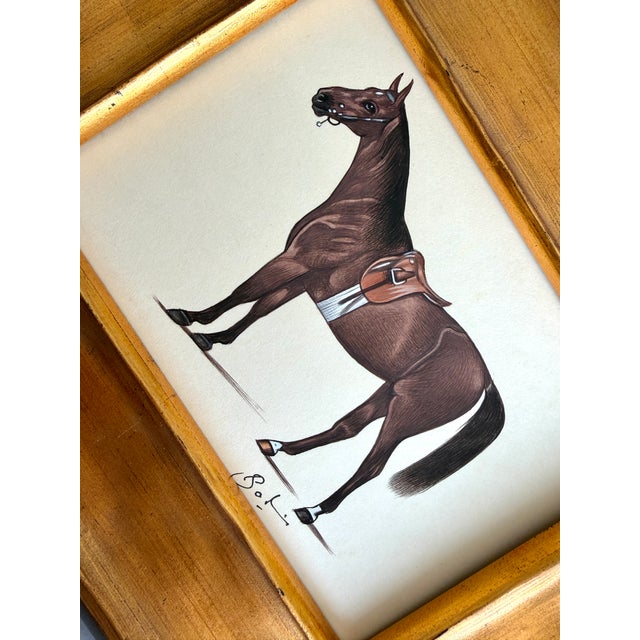 Original Hand-Painted Horse Painting, Framed For Sale - Image 4 of 4