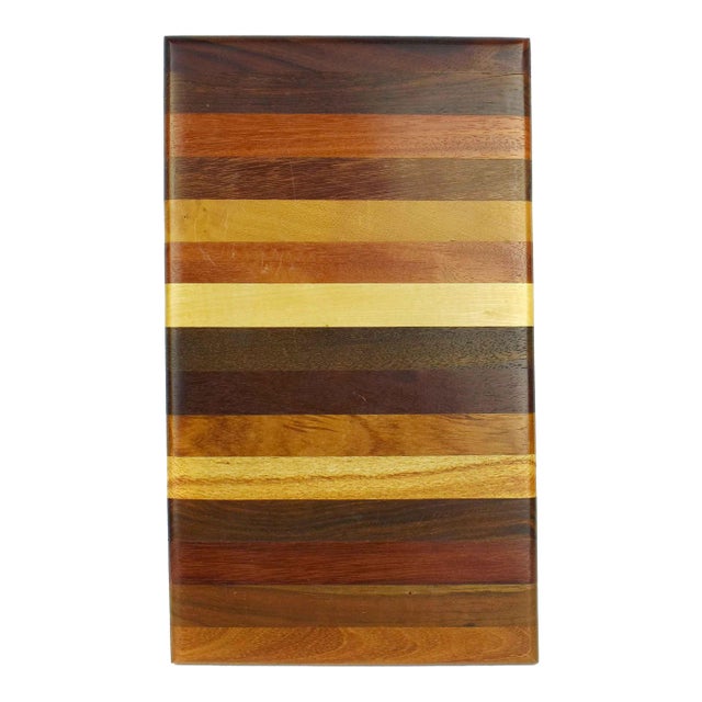 1994 Handmade Costa Rican Exotic Hardwood Sampler 14 Rare Woods Board Wall Art Signed For Sale