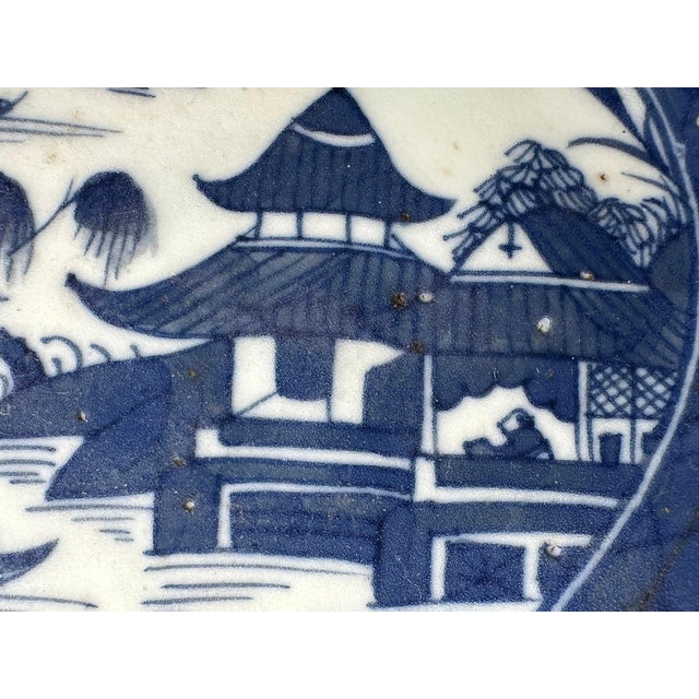 Antique Chinese Canton Blue & White Vegetable Dish, c. 1860 For Sale - Image 4 of 10