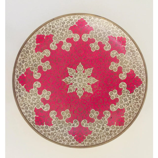 Vintage Medium Enameled Brass Finished Decorative Bowl For Sale In Denver - Image 6 of 6